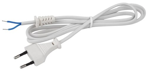 Шнур с электрической вилкой Эра UX-ШВВП-1,8m-W (ШВВП 2х0.5) 1,8м белый картинка 